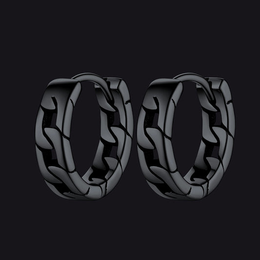 FaithHeart Chunky Chain Hoop Earrings in Sterling Silver For Men FaithHeartimg