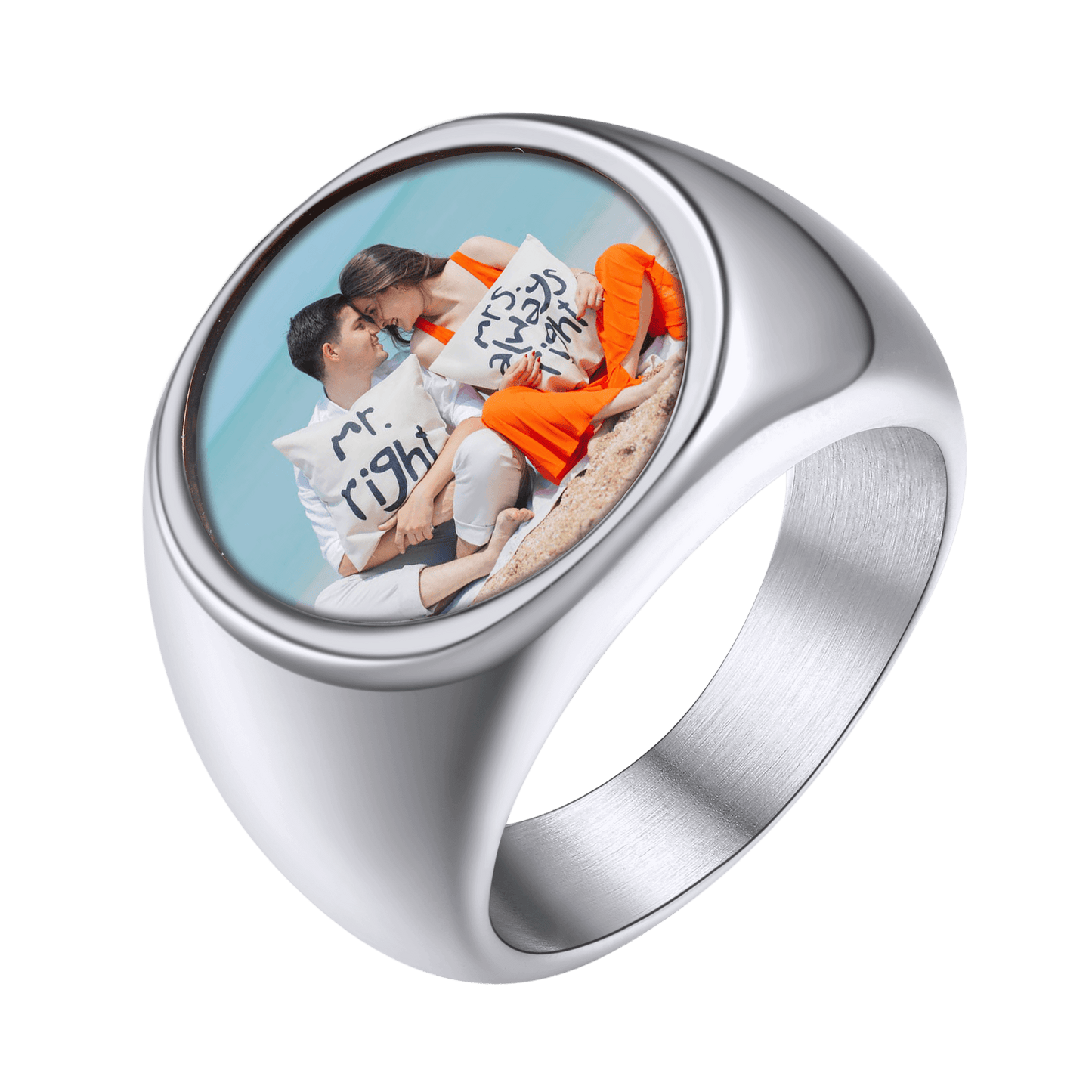 FaithHeart Personalized Photo Ring Signet Ring For Men FaithHeart