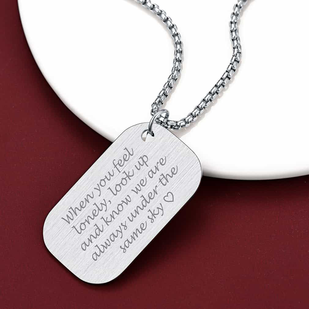 FaithHeart Customized Engraved Dog Tag Necklace With Cross FaithHeart