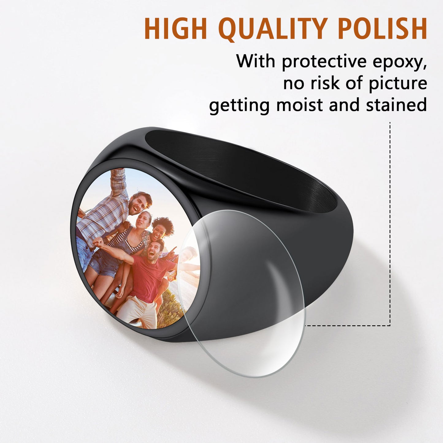 FaithHeart Personalized Photo Ring Signet Ring For Men FaithHeart