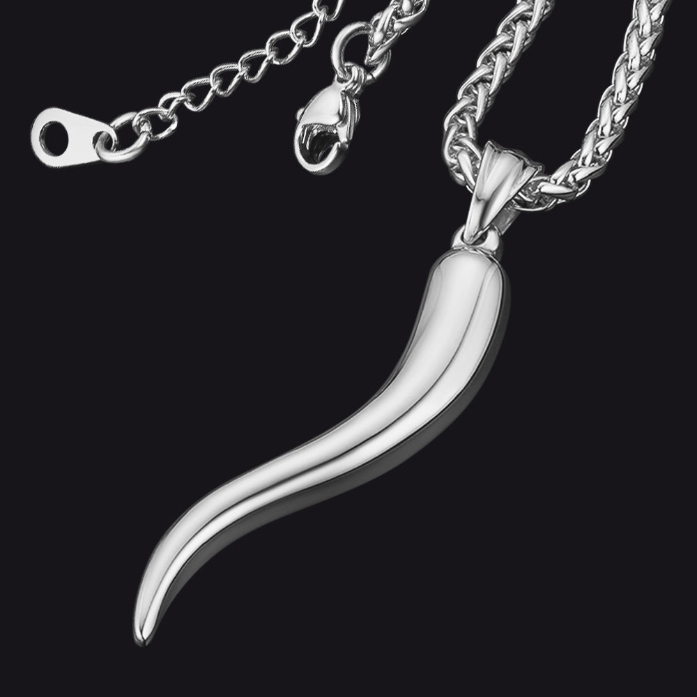 FaithHeart Italian Horn Necklace Pepper Pendant for Men FaithHeart