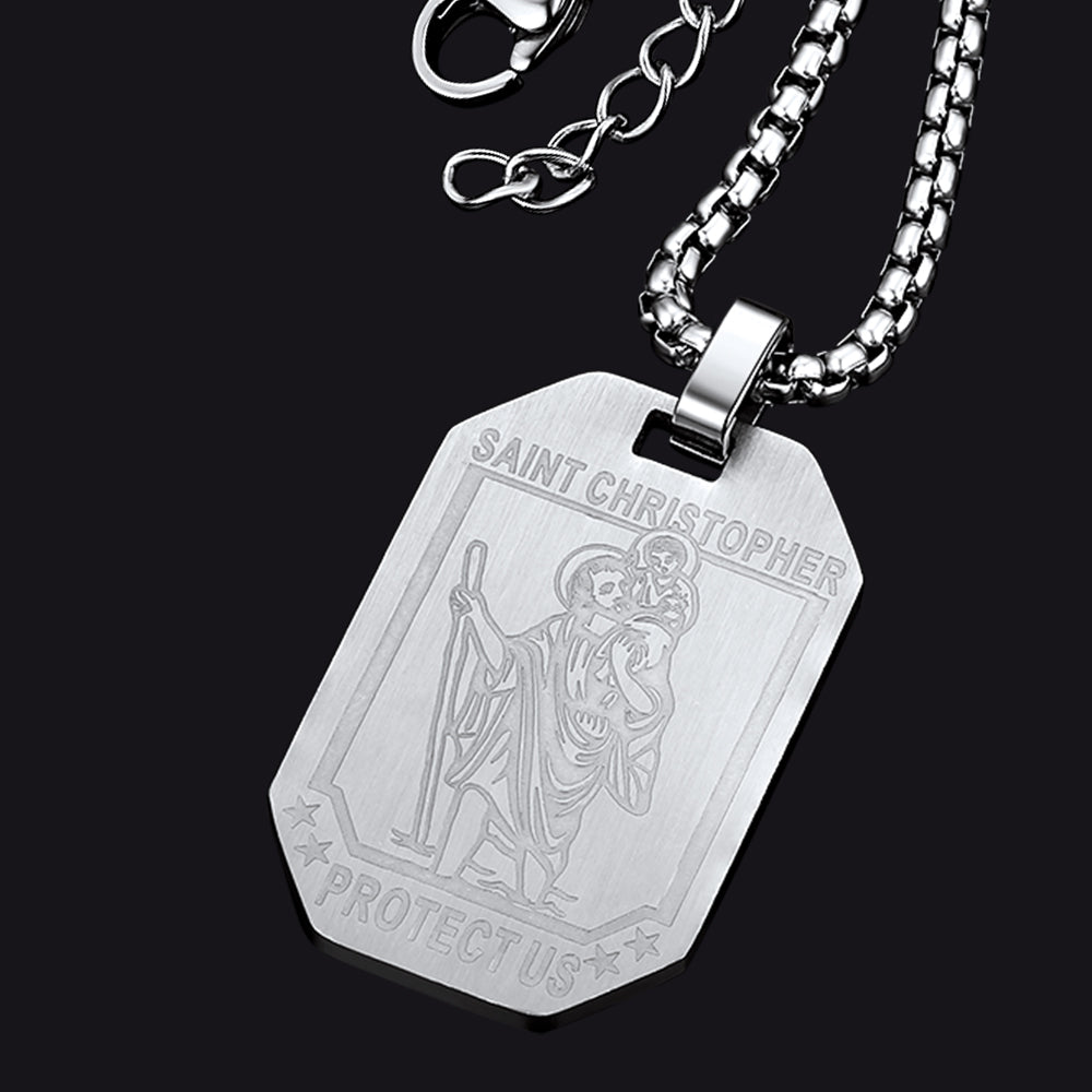 FaithHeart St. Christopher Dog Tag Necklace Medal Jewelry FaithHeart