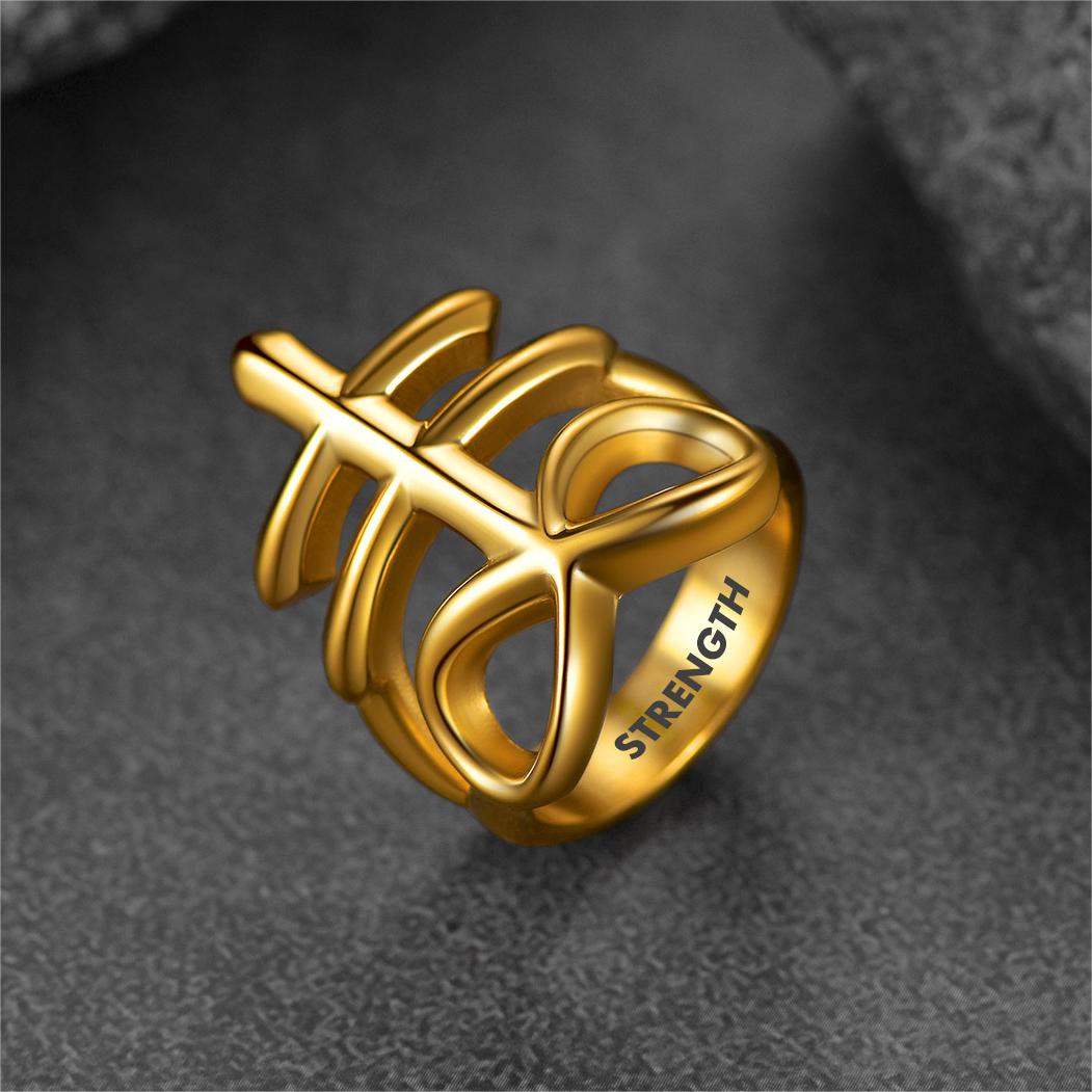 FaithHeart Satanic Leviathan Cross Ring For Men FaithHeart