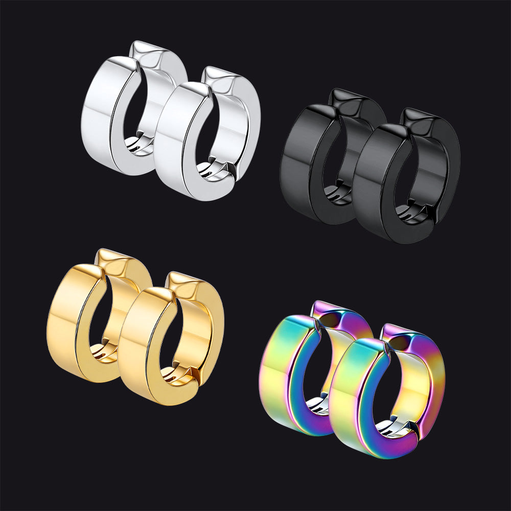 FaithHeart Clip On Small Metal Earrings For Men 4 Pairs FaithHeart