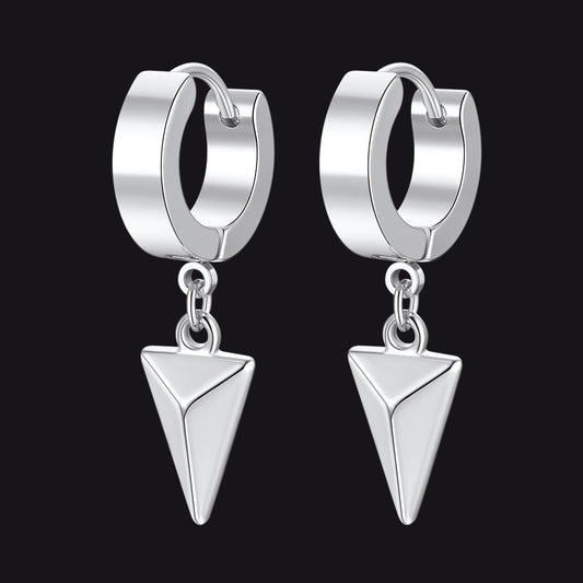 FaithHeart Triangle Dangle Earrings For Men Stainless Steel FaithHeartimg