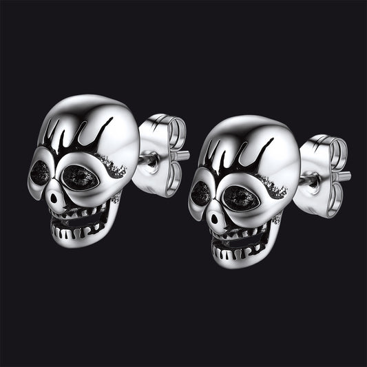 FaithHeart Gothic Skull Stud Earrings For Men Stainless Steel FaithHeartimg