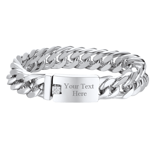 FaithHeart Custom ID Miami Cuban Link Chain Bracelet For Men FaithHeartimg