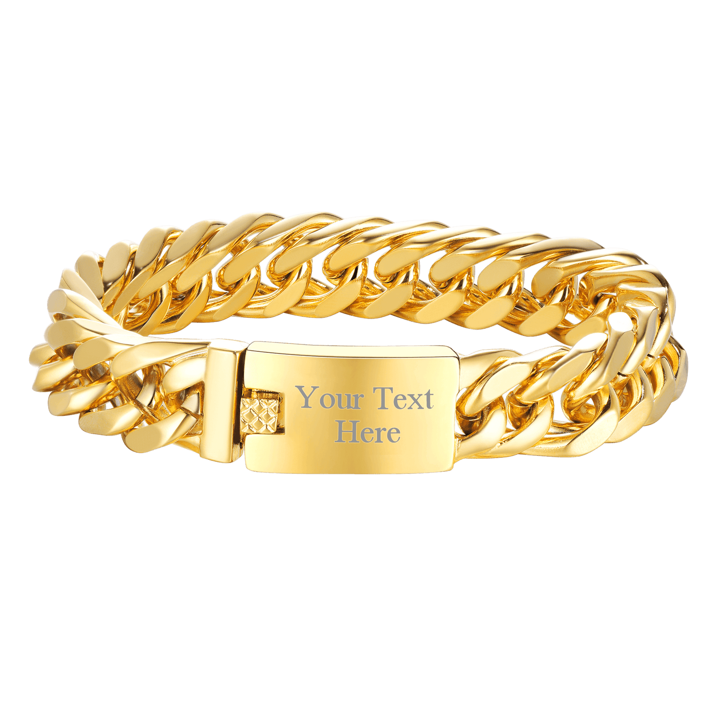 FaithHeart Custom ID Miami Cuban Link Chain Bracelet For Men FaithHeart