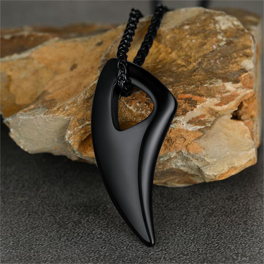 FaithHeart Norse Viking Wolf Tooth Spear Pendant Necklace for Men FaithHeart