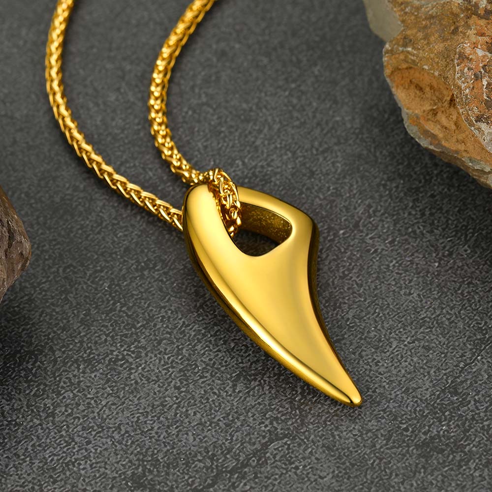 FaithHeart Norse Viking Wolf Tooth Spear Pendant Necklace for Men FaithHeart