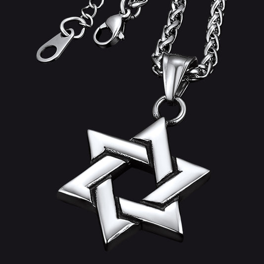 FaithHeart Classic Star of David Pendant Necklace For Men FaithHeart