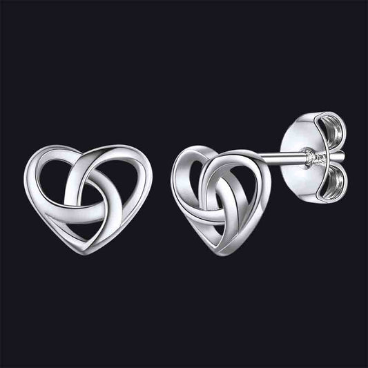 FaithHeart S925 Silver Heart Celtic Knot Stud Earrings for Women FaithHeartimg