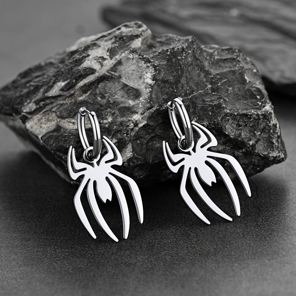 FaithHeart Gothic Spider Drop Earrings Stainless Steel FaithHeart