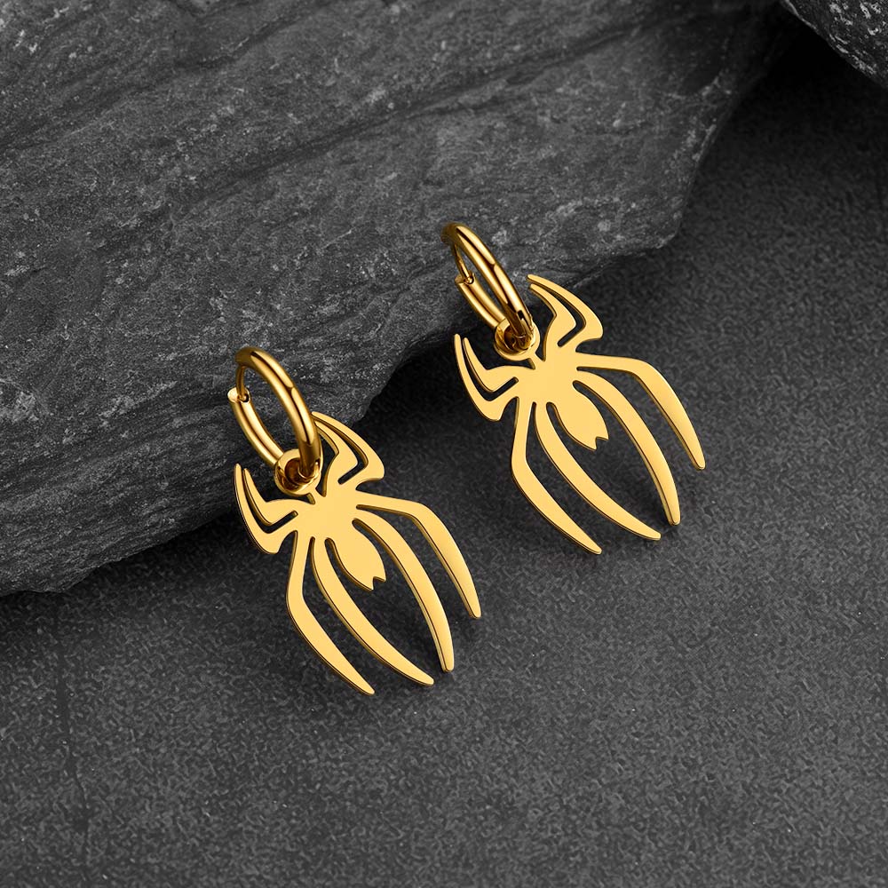 FaithHeart Gothic Spider Drop Earrings Stainless Steel FaithHeart