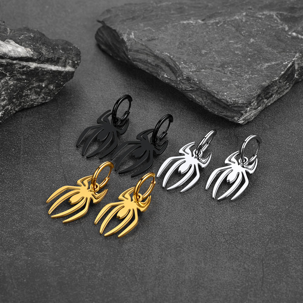 FaithHeart Gothic Spider Drop Earrings Stainless Steel FaithHeart