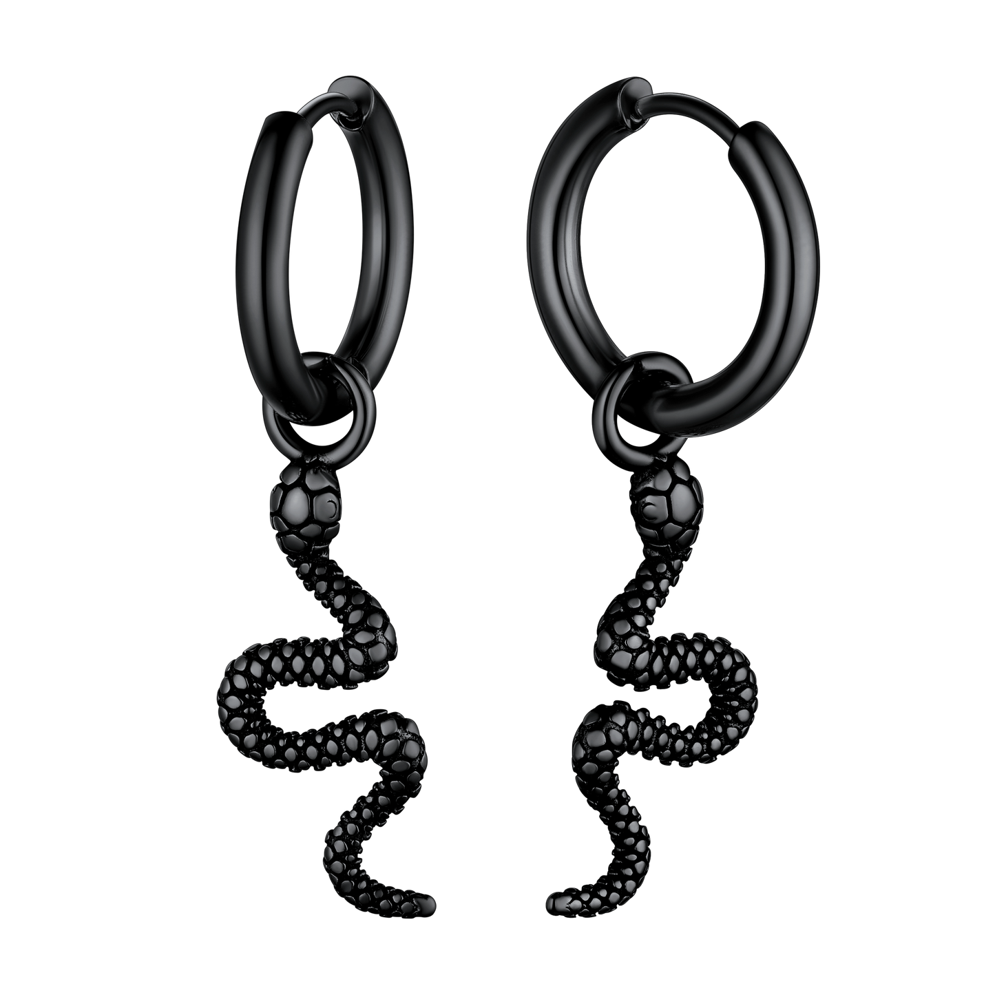 FaithHeart Snake Dangle Hoop Earrings Stainless Steel FaithHeart