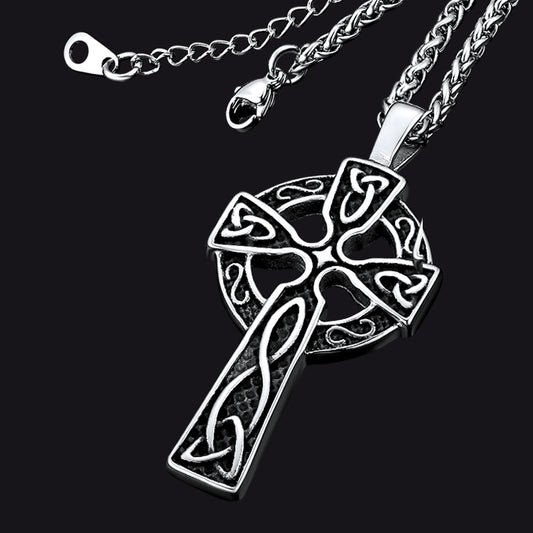 FaithHeart Celtic Knot Cross Necklace For Men FaithHeartimg