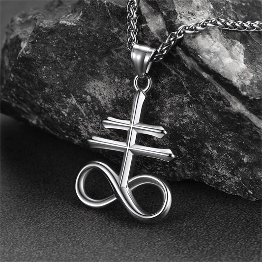 FaithHeart Satan Leviathan Cross Necklace Pendant for Men FaithHeartimg