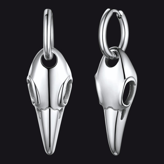 FaithHeart Gothic Raven Skull Earrings Viking Earrings for Men FaithHeartimg