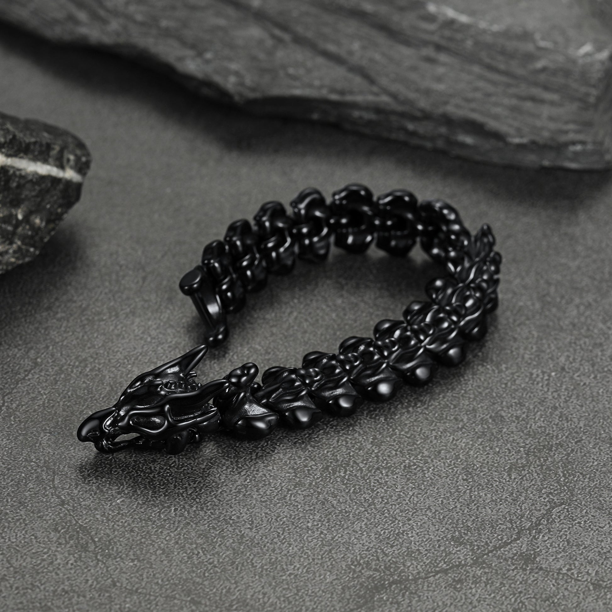 FaithHeart Viking Dragon Head Bracelet Stainless Steel Punk Bracelet FaithHeart