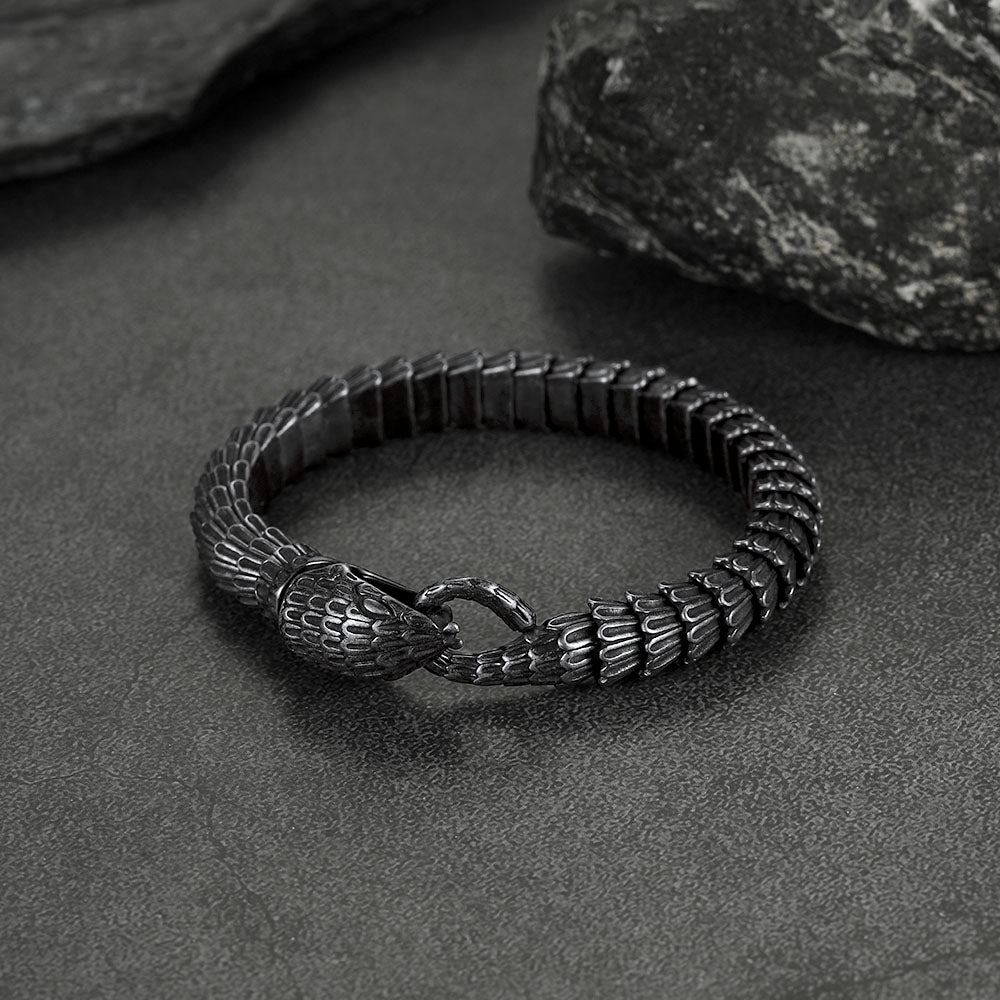 FaithHeart Viking Snake Jörmungandr  Bracelet Stainless Steel Bangle Bracelet FaithHeart