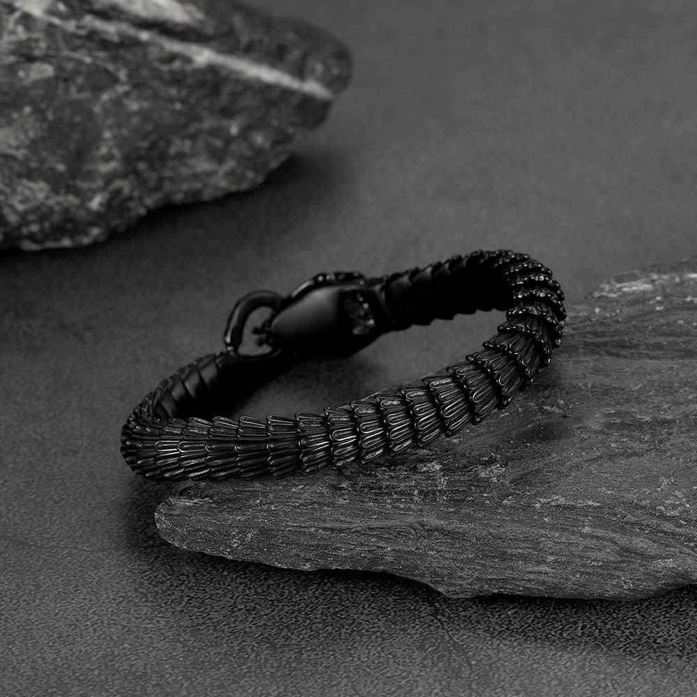 FaithHeart Viking Snake Jörmungandr  Bracelet Stainless Steel Bangle Bracelet FaithHeart