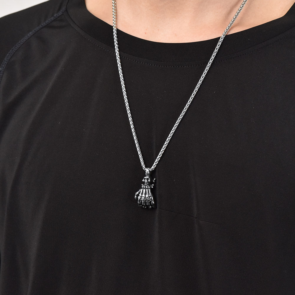 FaithHeart Gothic Skeleton Hand Pendant Necklace Claw Vintage Necklace FaithHeart