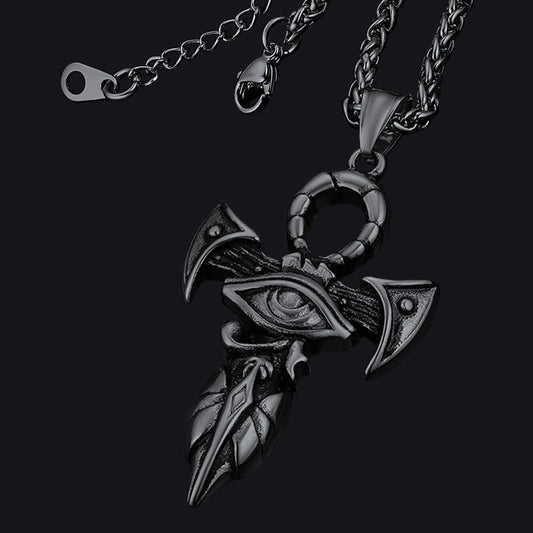 FaithHeart Egyptian Ankh Eye of Horus Necklace For Men FaithHeartimg