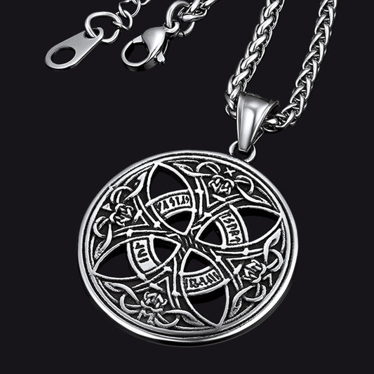 FaithHeart Viking Celtic Love Knot Necklace For Men With Rune FaithHeartimg