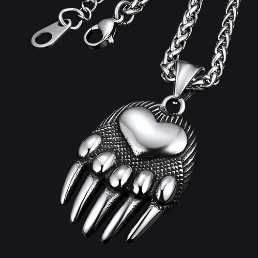 FaithHeart Viking Bear Paw Pendant Necklace for Men FaithHeartimg