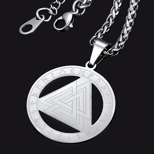 FaithHeart Viking Rune Valknut Necklace for Men FaithHeart