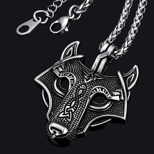 FaithHeart Viking Celtic Wolf Necklace For Men FaithHeartimg