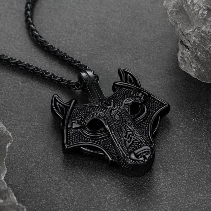 FaithHeart Viking Celtic Wolf Necklace For Men FaithHeart