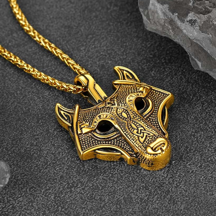 FaithHeart Viking Celtic Wolf Necklace For Men FaithHeart