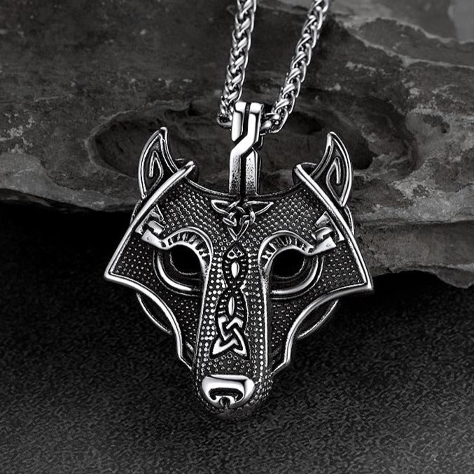 FaithHeart Viking Celtic Wolf Necklace For Men FaithHeart