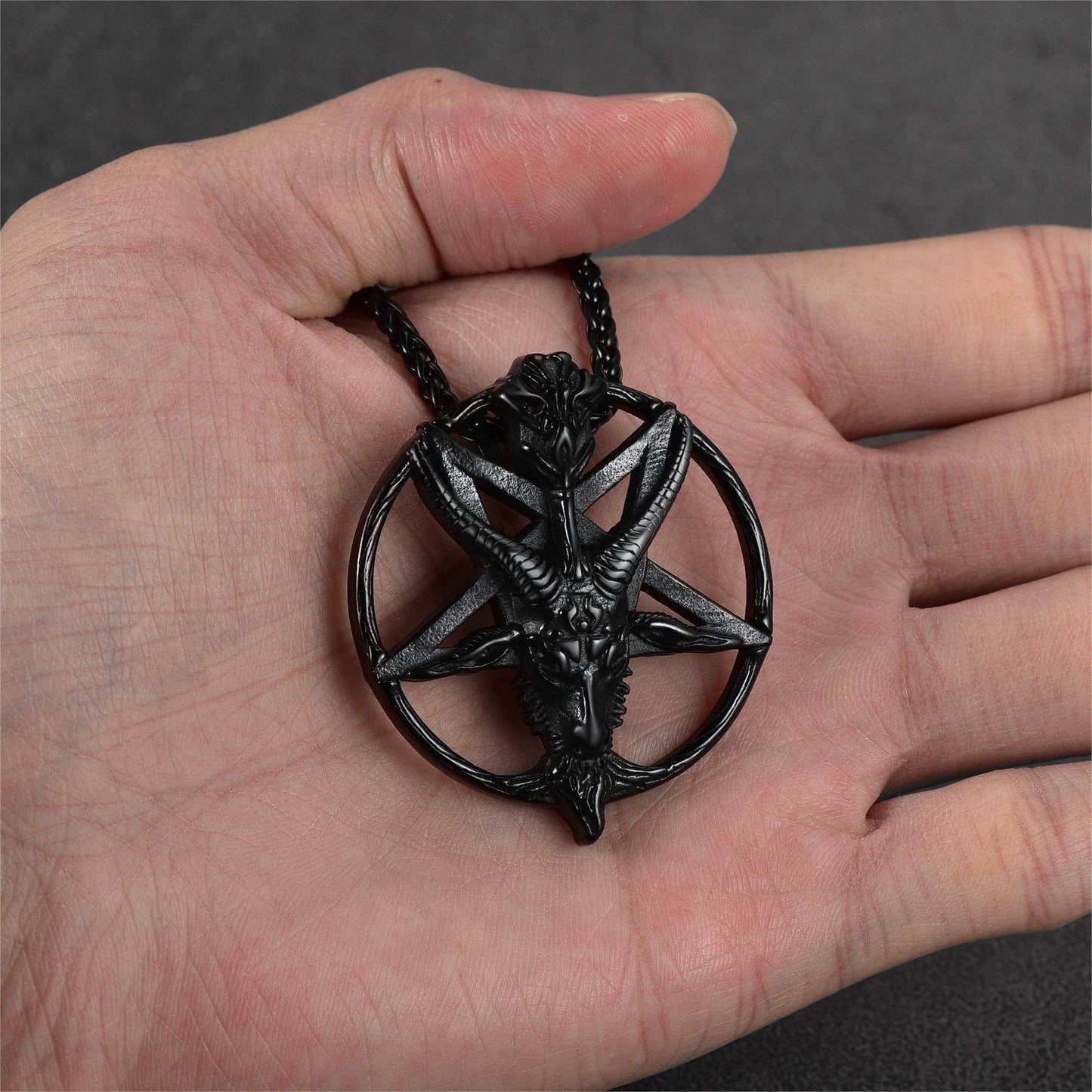 FaithHeart Satanic Baphomet Goat Pentagram Necklace for Men FaithHeart