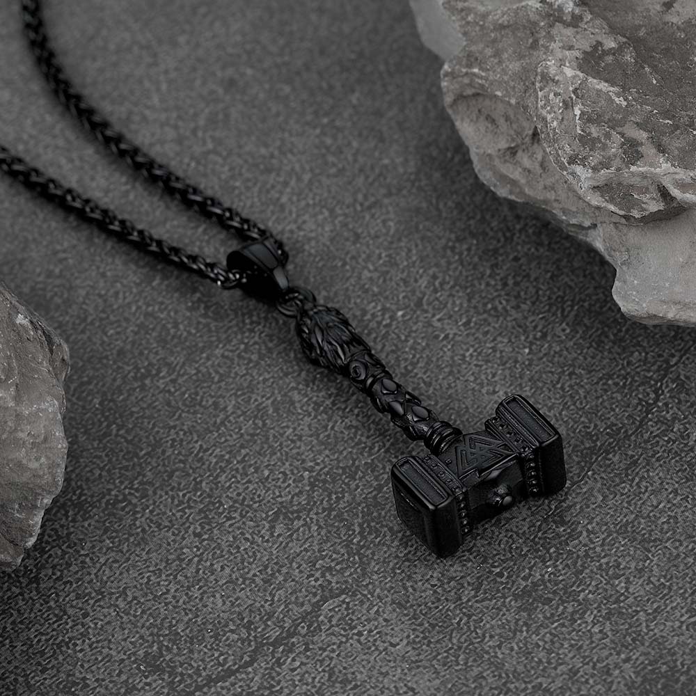 FaithHeart Thor's Hammer Necklace Mjolnir Charm For Men FaithHeart