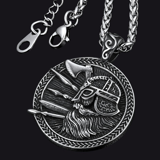 FaithHeart Norse Viking Odin Warrior Pendant Necklace for Men FaithHeartimg