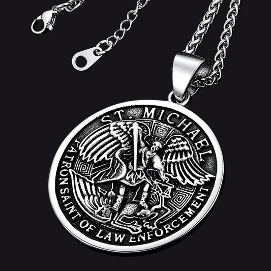 FaithHeart The Archangel St. Michael Medal Necklace For Men FaithHeartimg