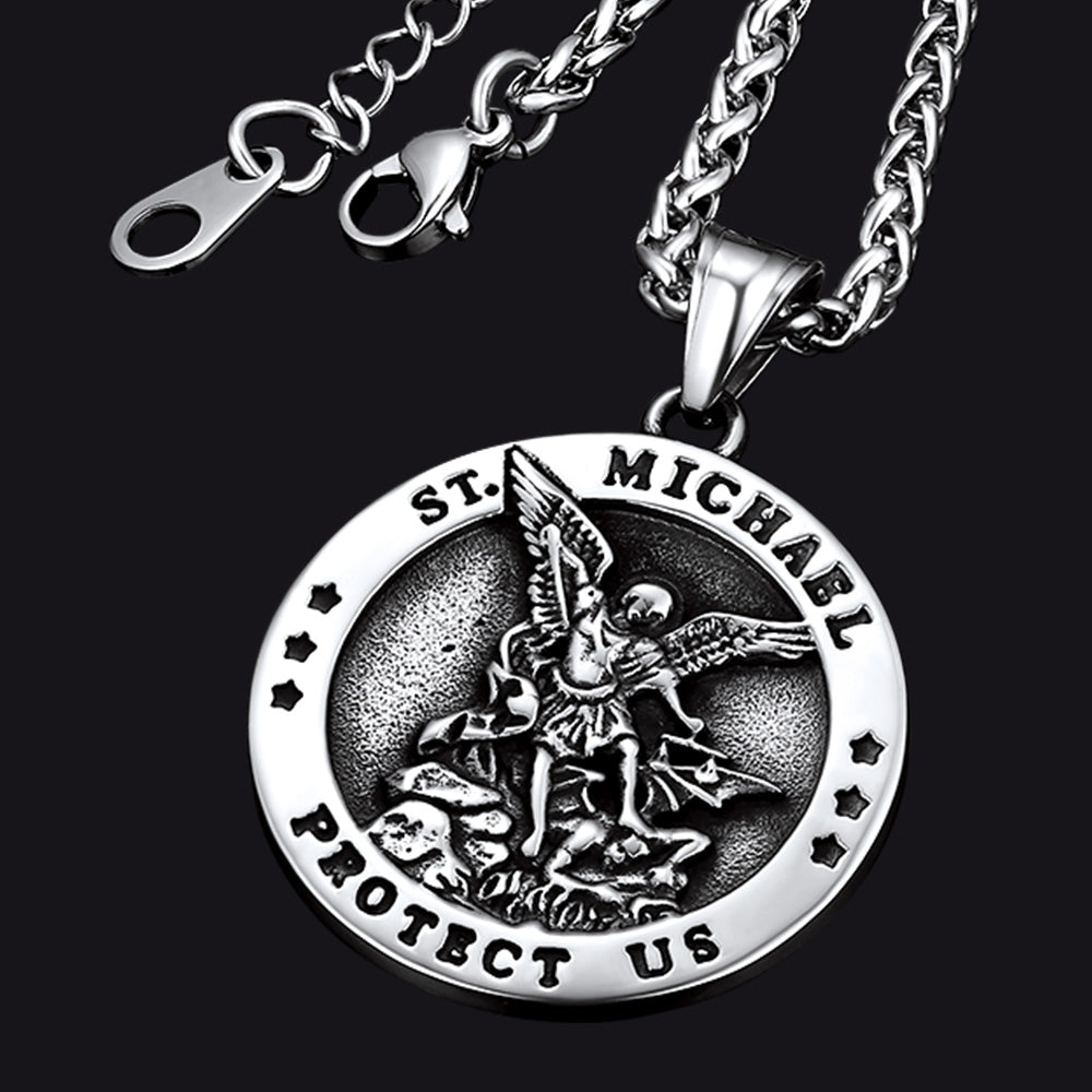 Archangel Michael Pendant Necklace for Men