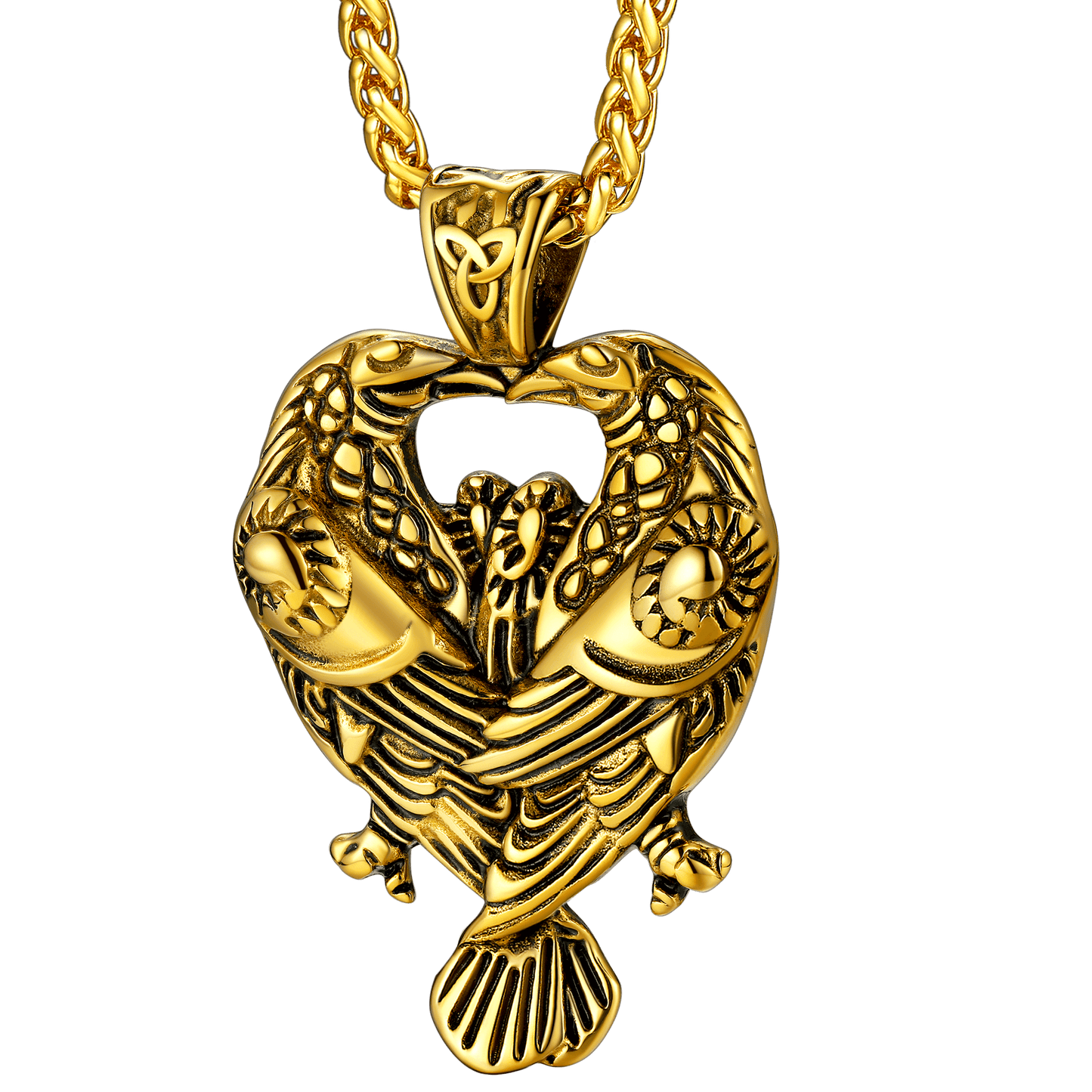 FaithHeart Viking Odin's Ravens Necklace Huginn and Muninn Pendant FaithHeart
