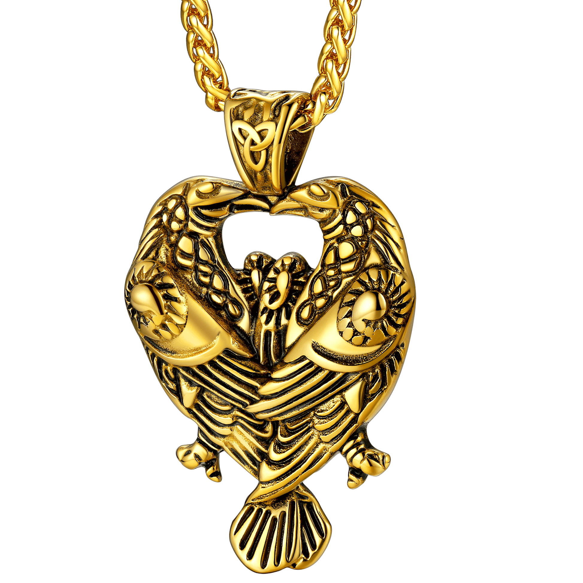 FaithHeart Viking Odin's Ravens Necklace Huginn and Muninn Pendant FaithHeart