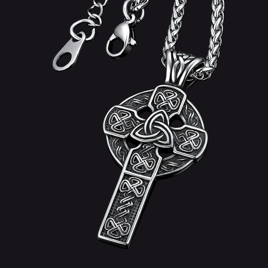 FaithHeart Irish Celtic Knot Cross Necklace For Men FaithHeartimg