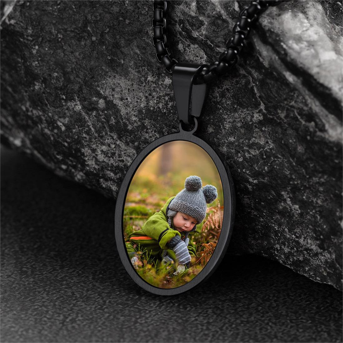 FaithHeart Personalized Saint Christopher Picture Necklace Photo Pendant FaithHeart