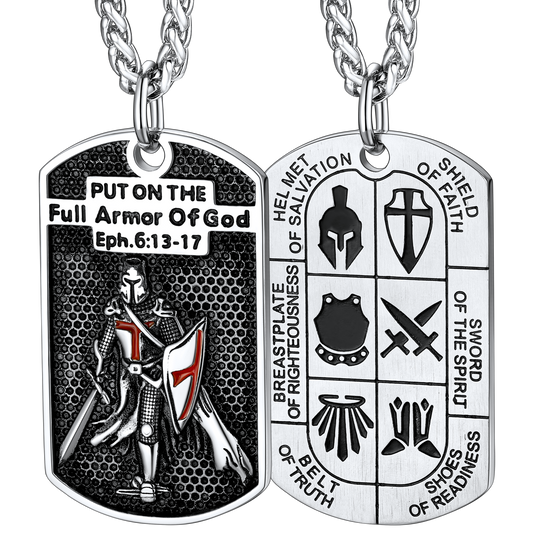 FaithHeart Religious Knights Templar Dog Tag Necklace For Men FaithHeartimg