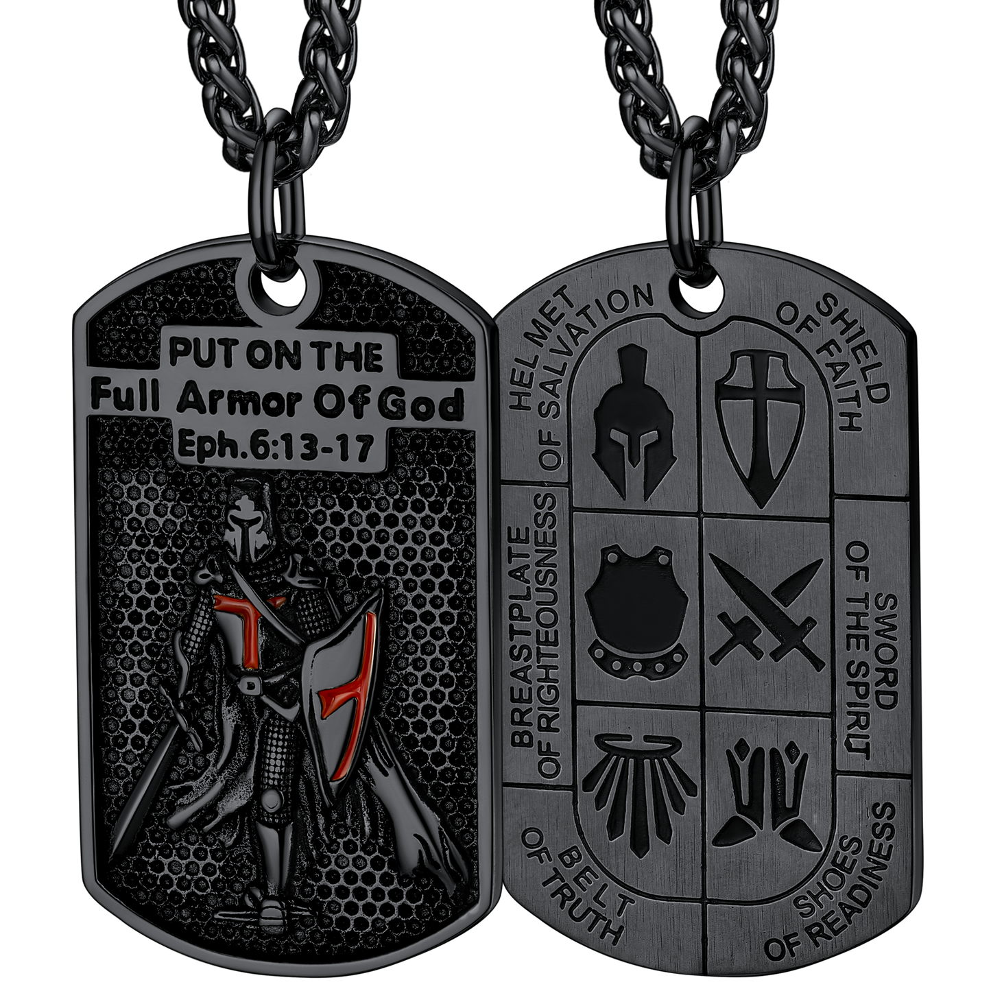 FaithHeart Religious Knights Templar Dog Tag Necklace For Men FaithHeart