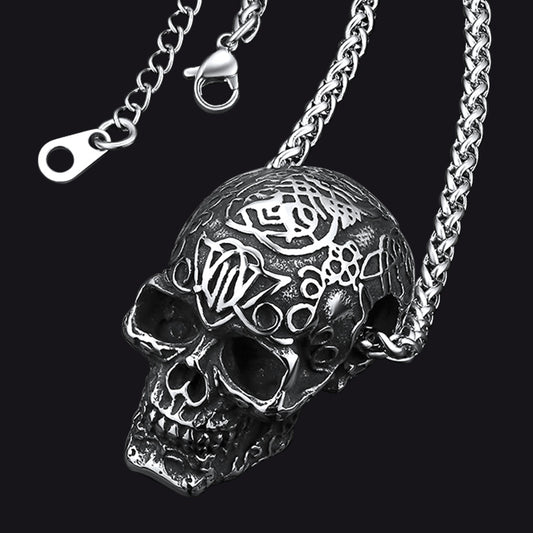 FaithHeart Gothic Skull Pendant Necklace For Men FaithHeartimg