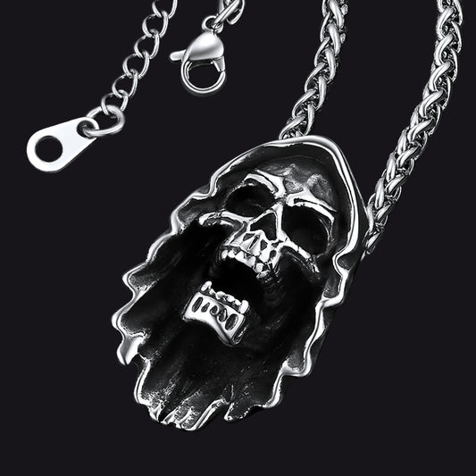 FaithHeart Grim Reaper Skull Pendant Necklace For Men FaithHeartimg