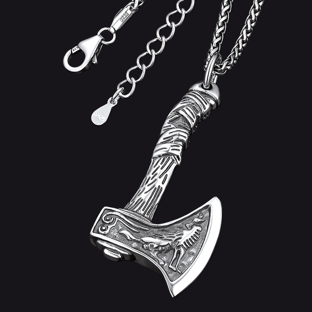 FaithHeart Viking Battle Axe Necklace for Men FaithHeart