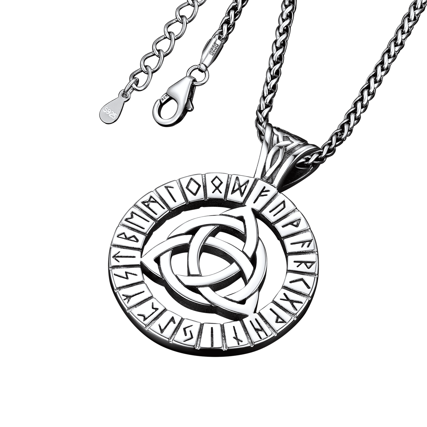 FaithHeart Viking Runes Celtic Knot Necklace for Men FaithHeart